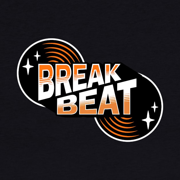 BREAKBEAT  - Retro Vinyl (Orange) by DISCOTHREADZ 